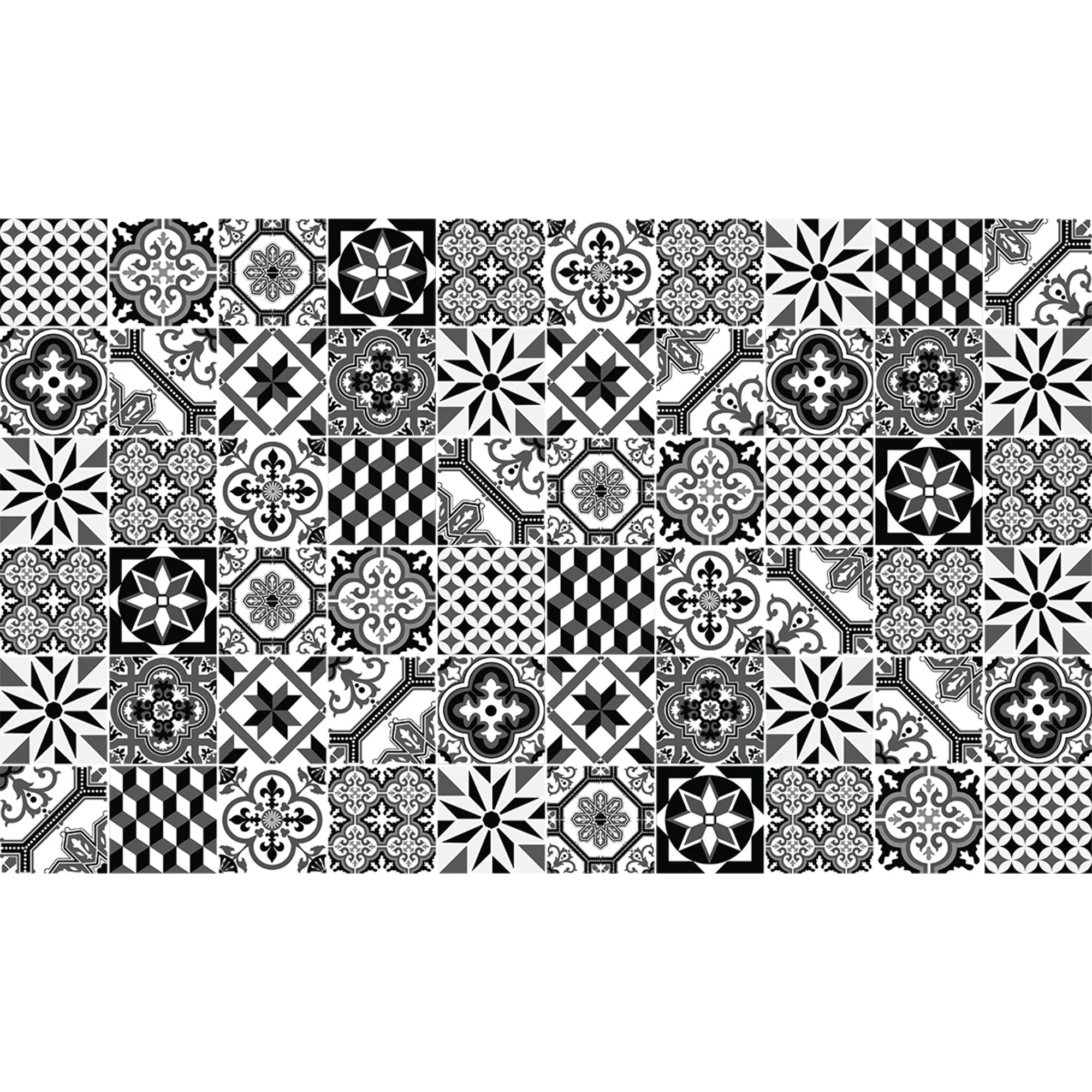 Sticker carrelage - Ambiance Sticker - 60 CARREAUX DE CIMENT MEUBLE AUTHENTIQUES MAZENA - 10x10cm