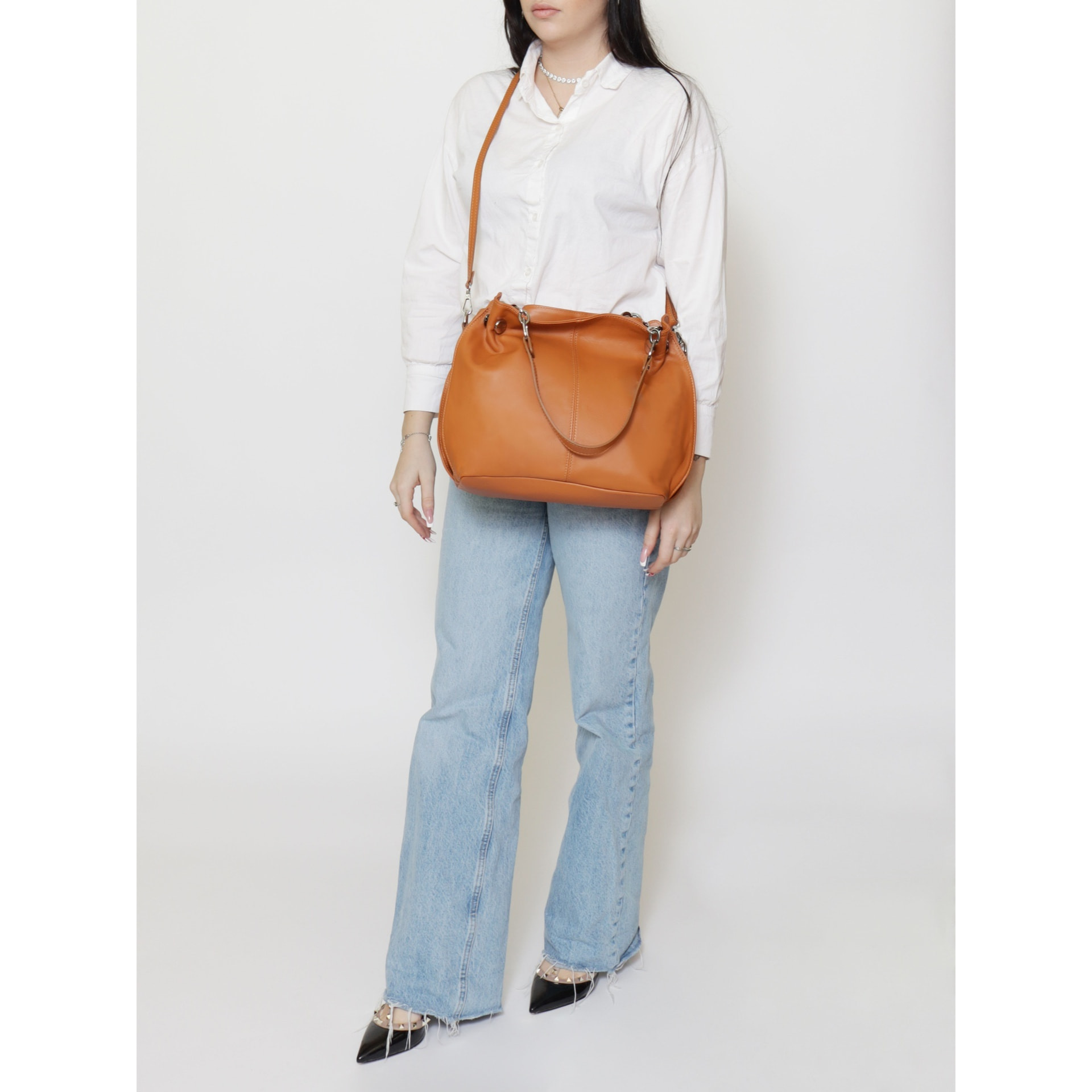 Borsa a mano da donna Made in Italy - Modello Ereba - 100% pelle - 38.0 x 30.0 x 12.0 cm