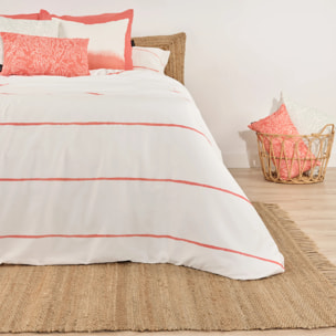 Housse de couette réversible en popeline 80 fils Coral-Ibiza Coral