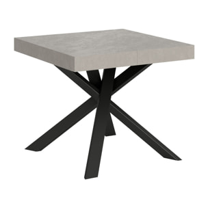 Tavolo allungabile 90x90/194 cm Clerk cashmere gambe antracite