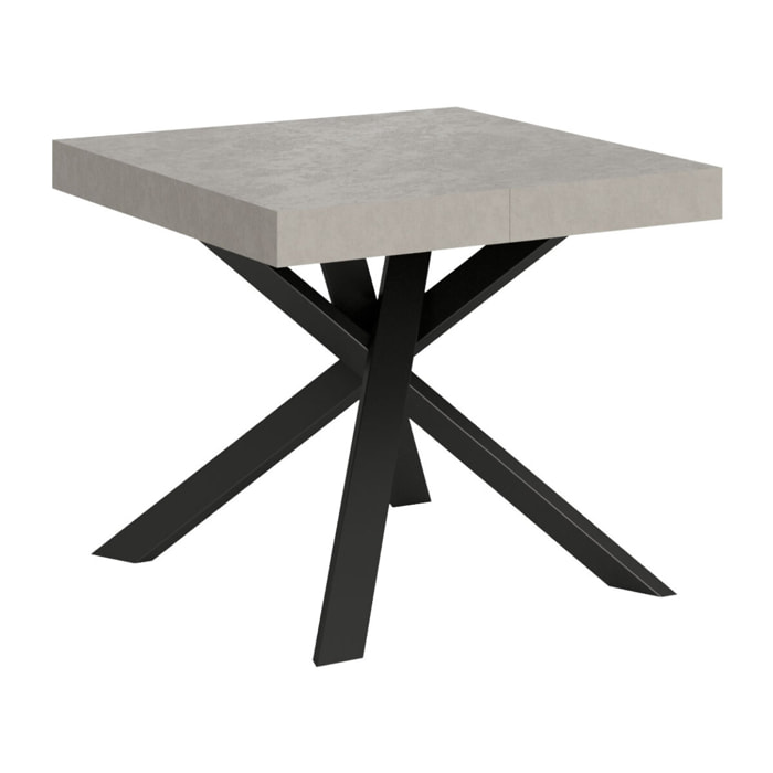 Tavolo allungabile 90x90/194 cm Clerk cashmere gambe antracite