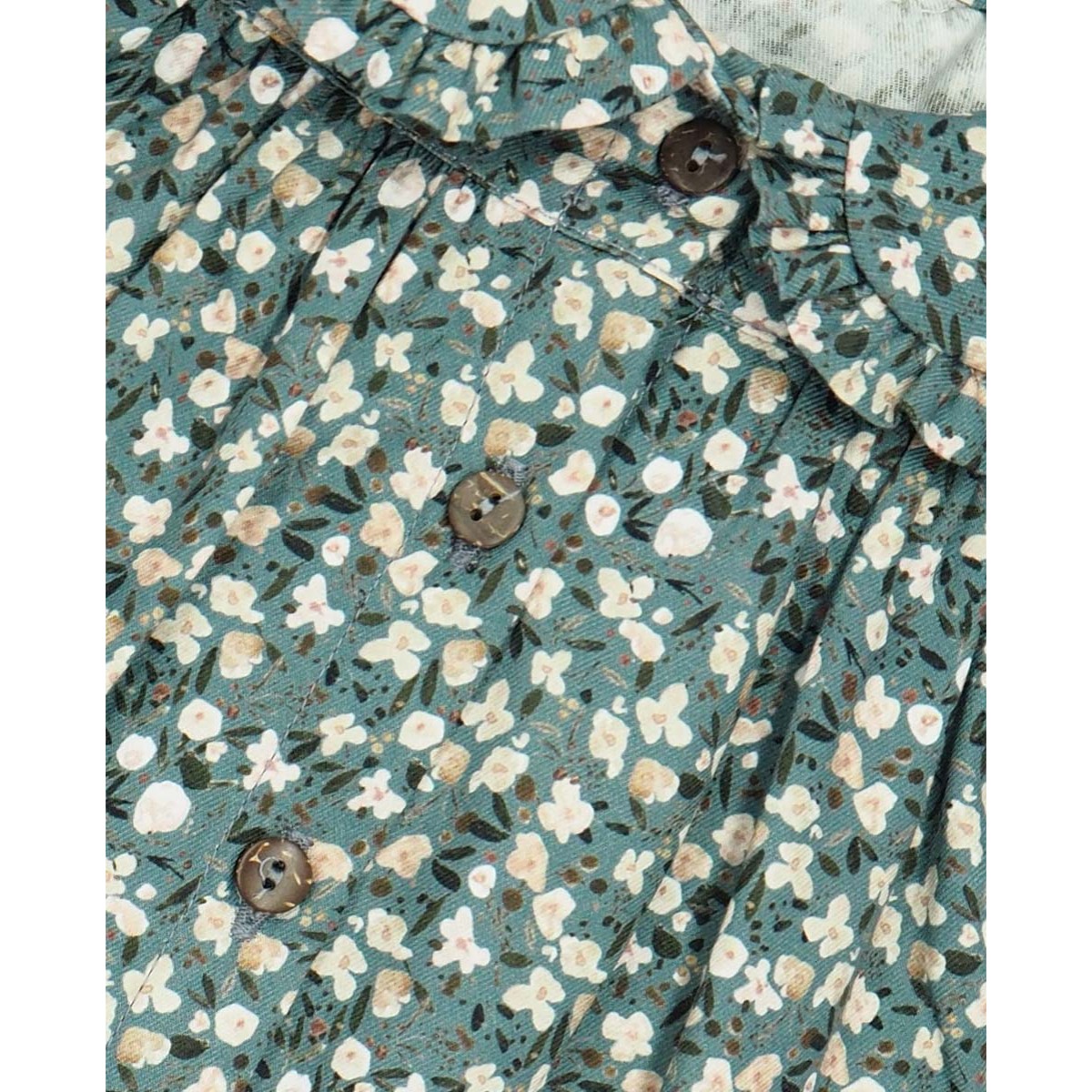 BLUSA ABOTONADA FLORES AZUL
