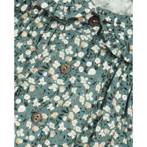 BLUSA ABOTONADA FLORES AZUL