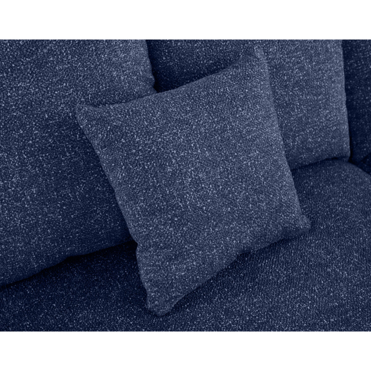 Spice - canapé d'angle réversible 4 places convertible avec coffre en tissu moucheté - Bleu marine