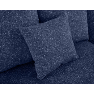 Spice - canapé d'angle réversible 4 places convertible avec coffre en tissu moucheté - Bleu marine