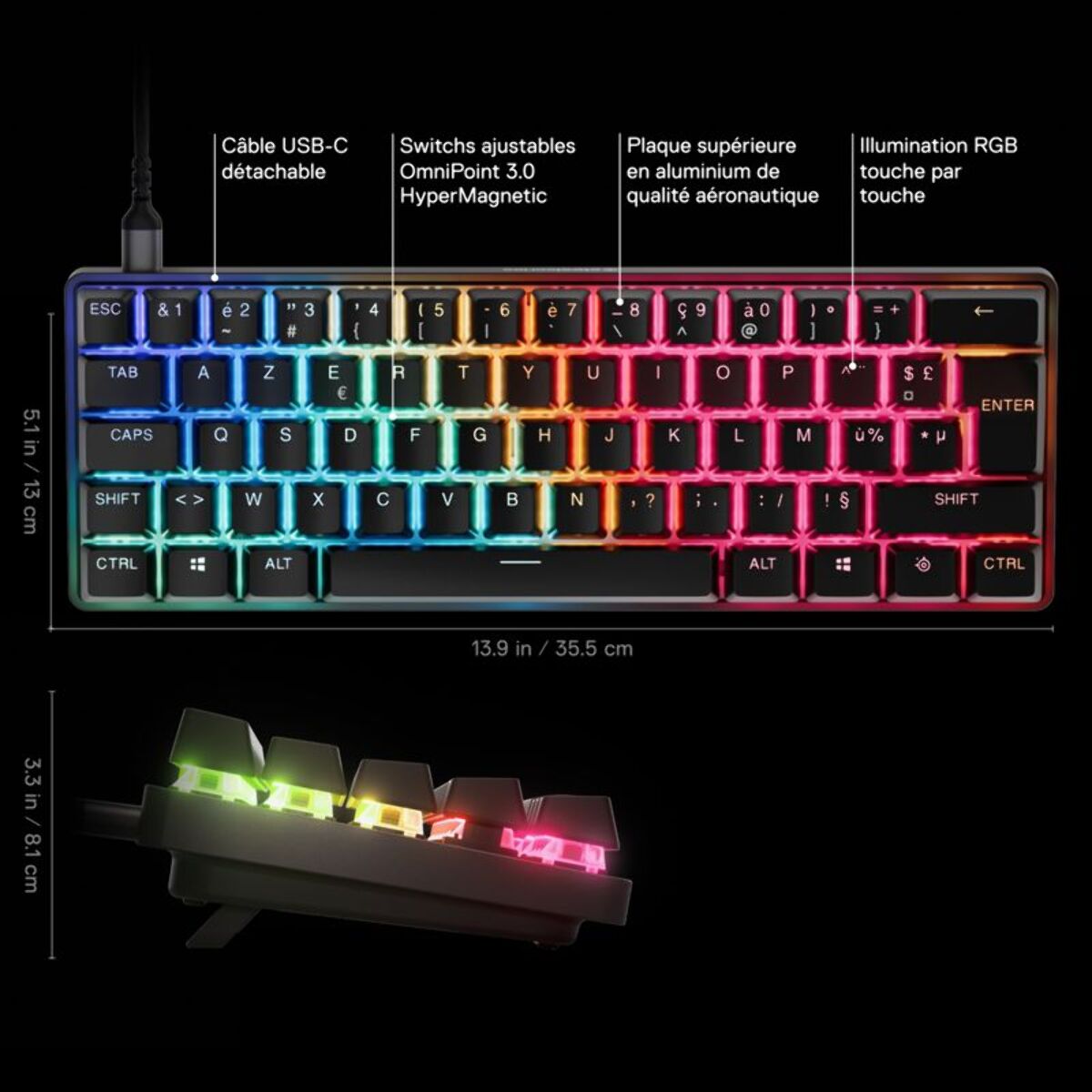 Clavier gamer STEELSERIES Apex Pro Mini Gen 3 FR