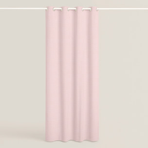 Cool Kids - Cortina Estampada - Con Ojales - 100% Algodón - Vichy Rosa