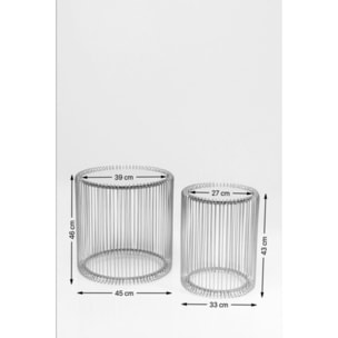 Tables d'appoint rondes Wire noires set de 2 Kare Design