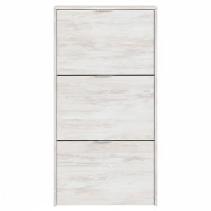 Scarpiera A Ribalta Salvaspazio 3 Ante E 6 Ripiani Mobile Portascarpe Fino A 20 Paia Di Scarpe Ingresso Corridoio 113 x 60 x 22 Cm Rovere Bianco