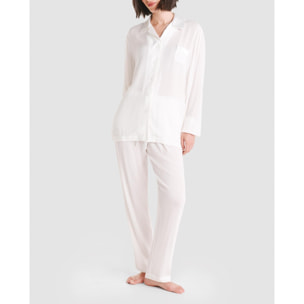 Pijama largo mujer viscosa jacquard elegante