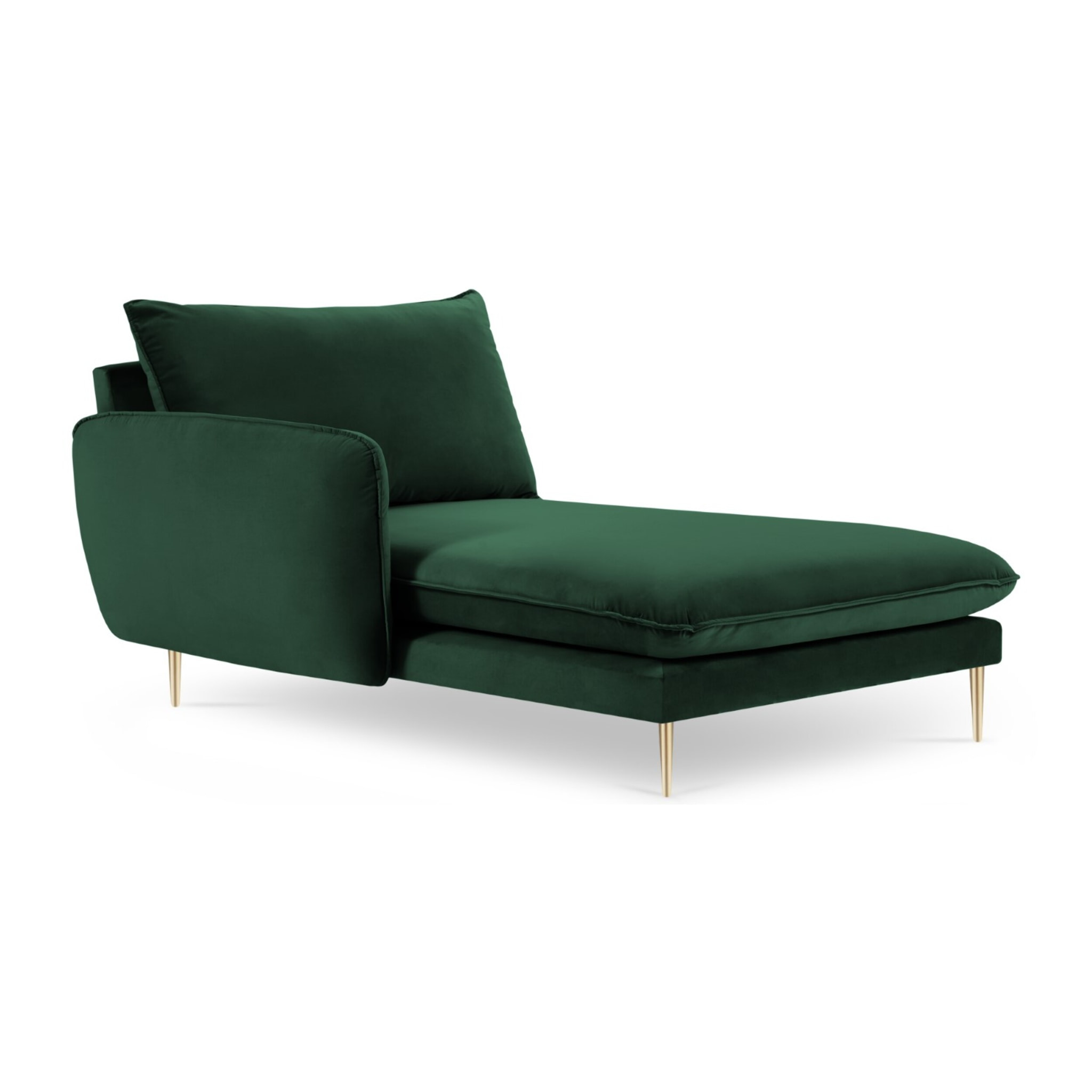 Méridienne gauche "Vienna" en velours vert bouteille
