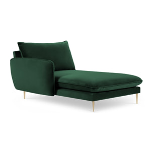 Méridienne gauche "Vienna" en velours vert bouteille
