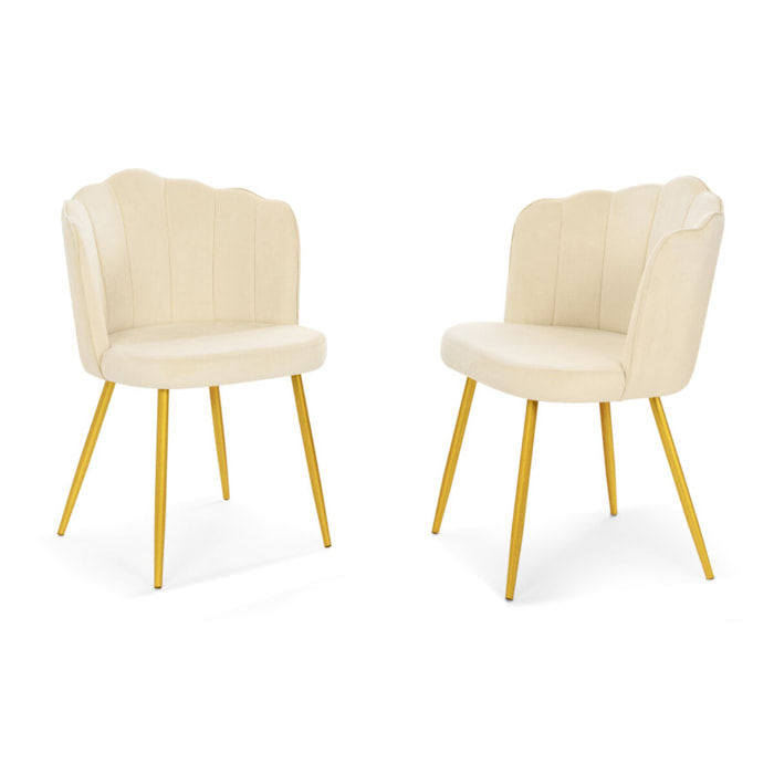 Chaises Arielle pieds dorés