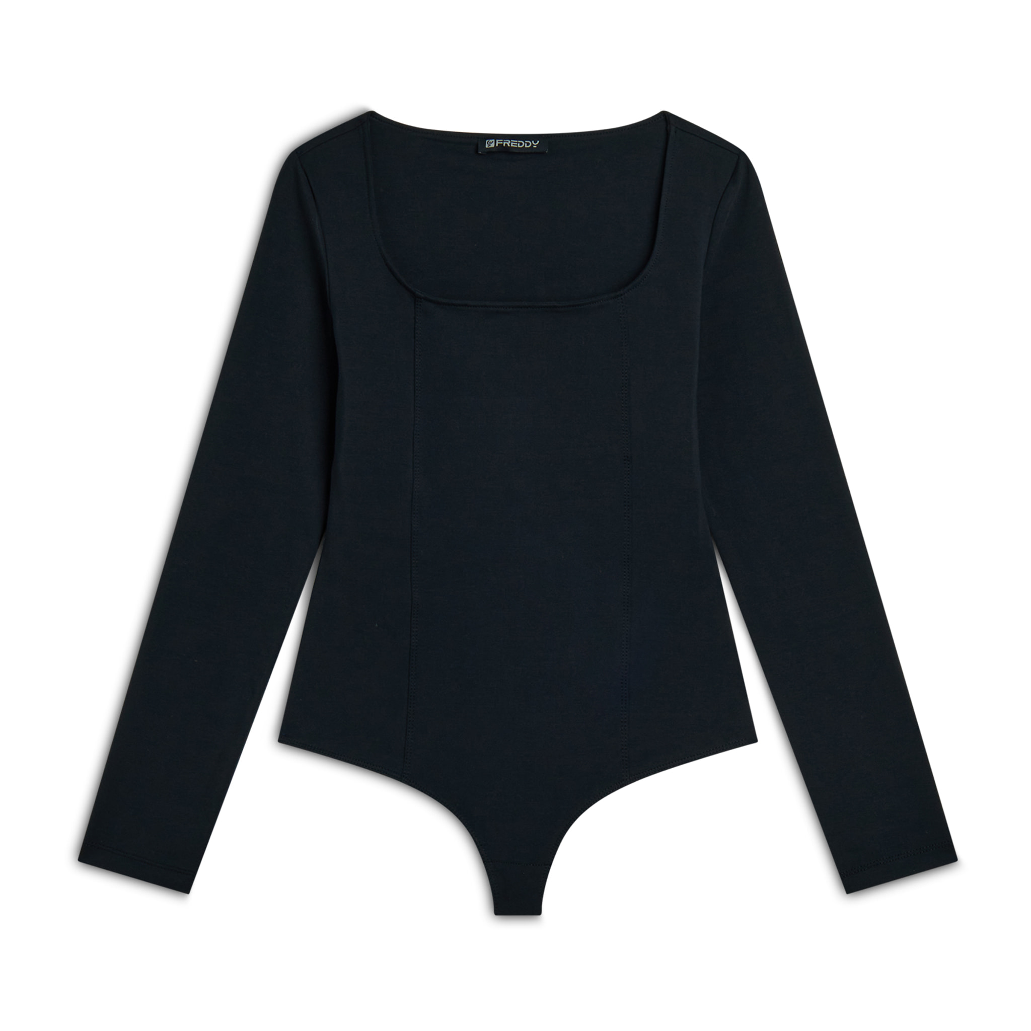 Body scollo quadrato in jersey di cotone organico