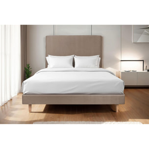 Sommier Tapissier Velours Ep14 - pieds bois