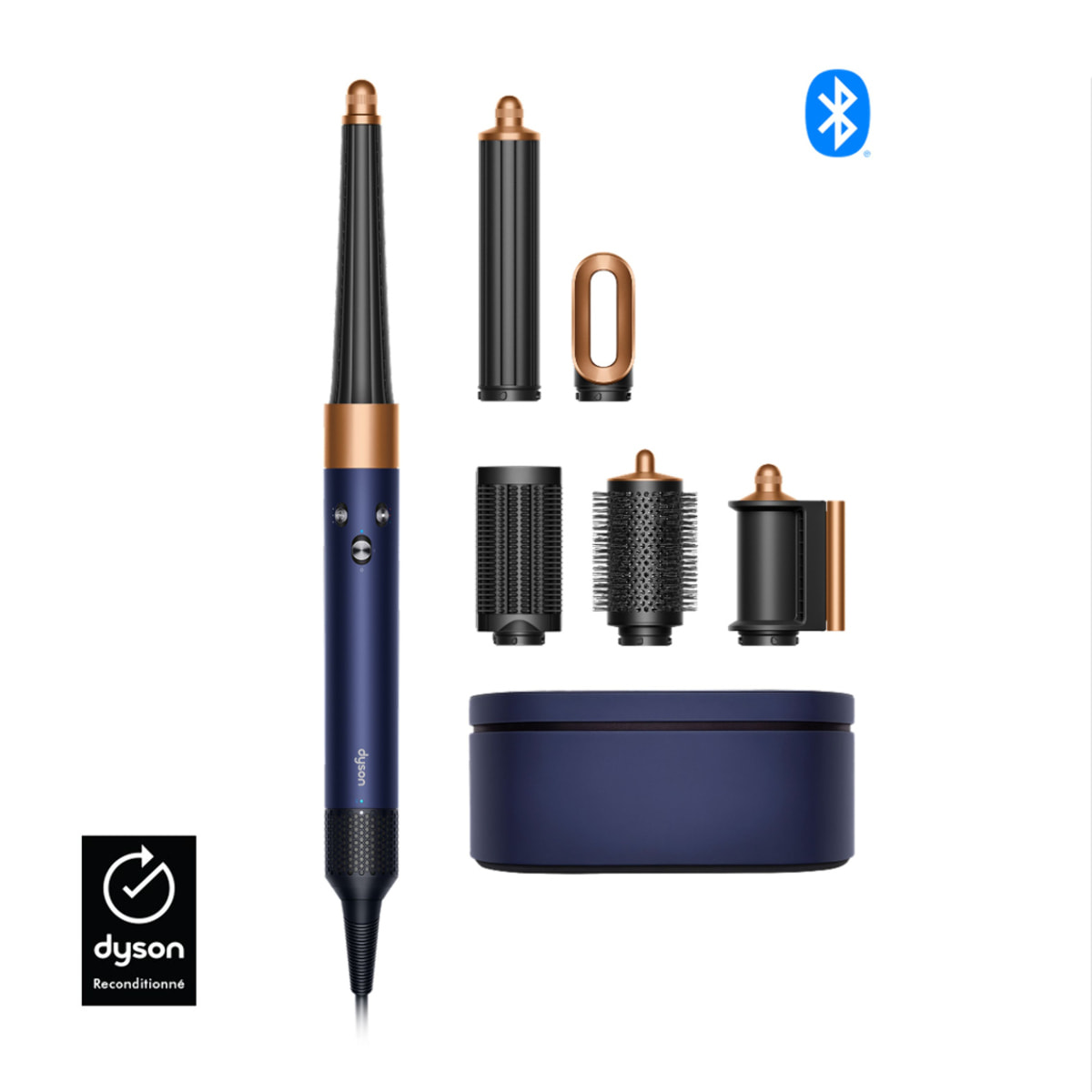 Multi-styler Dyson Airwrap i.d.™ - Cheveux raides à ondulés (Bleu de Prusse/Cuivré) - Reconditionné