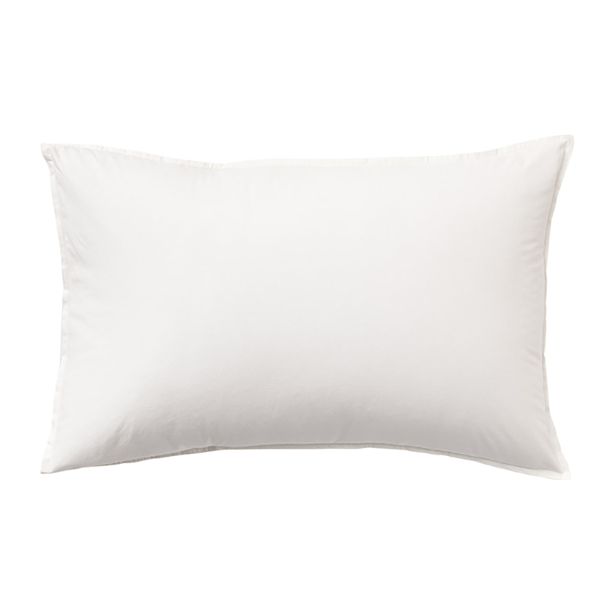 Taie d'oreiller unie en percale de coton lavée, DELICATE