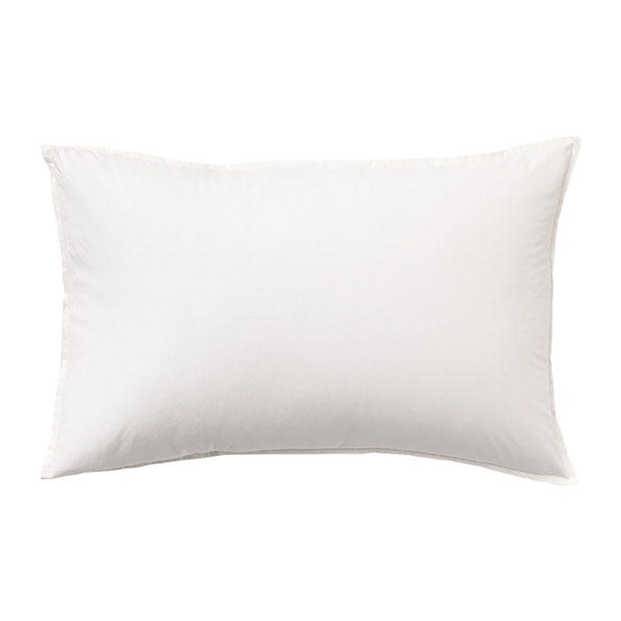 Taie d'oreiller unie en percale de coton lavée, DELICATE