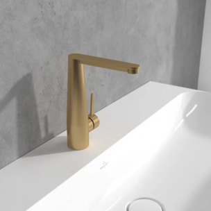 Mitigeur lavabo Conum ouverture côté avec vidage Push Open Brushed Gold