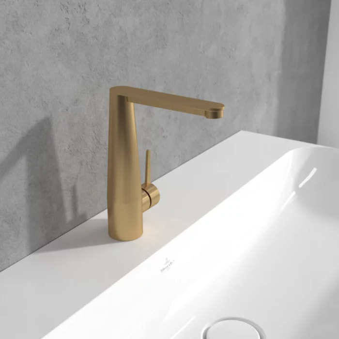 Mitigeur lavabo Conum ouverture côté avec vidage Push Open Brushed Gold