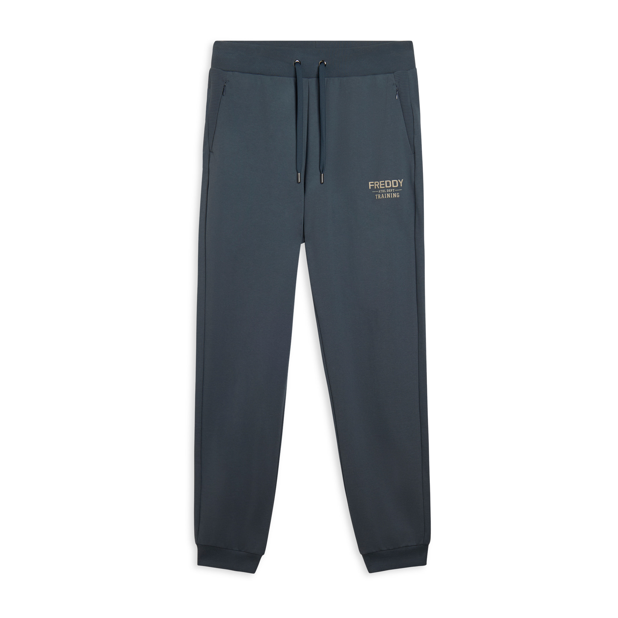 Pantaloni in felpa con fondo a polsino e dettagli rigati