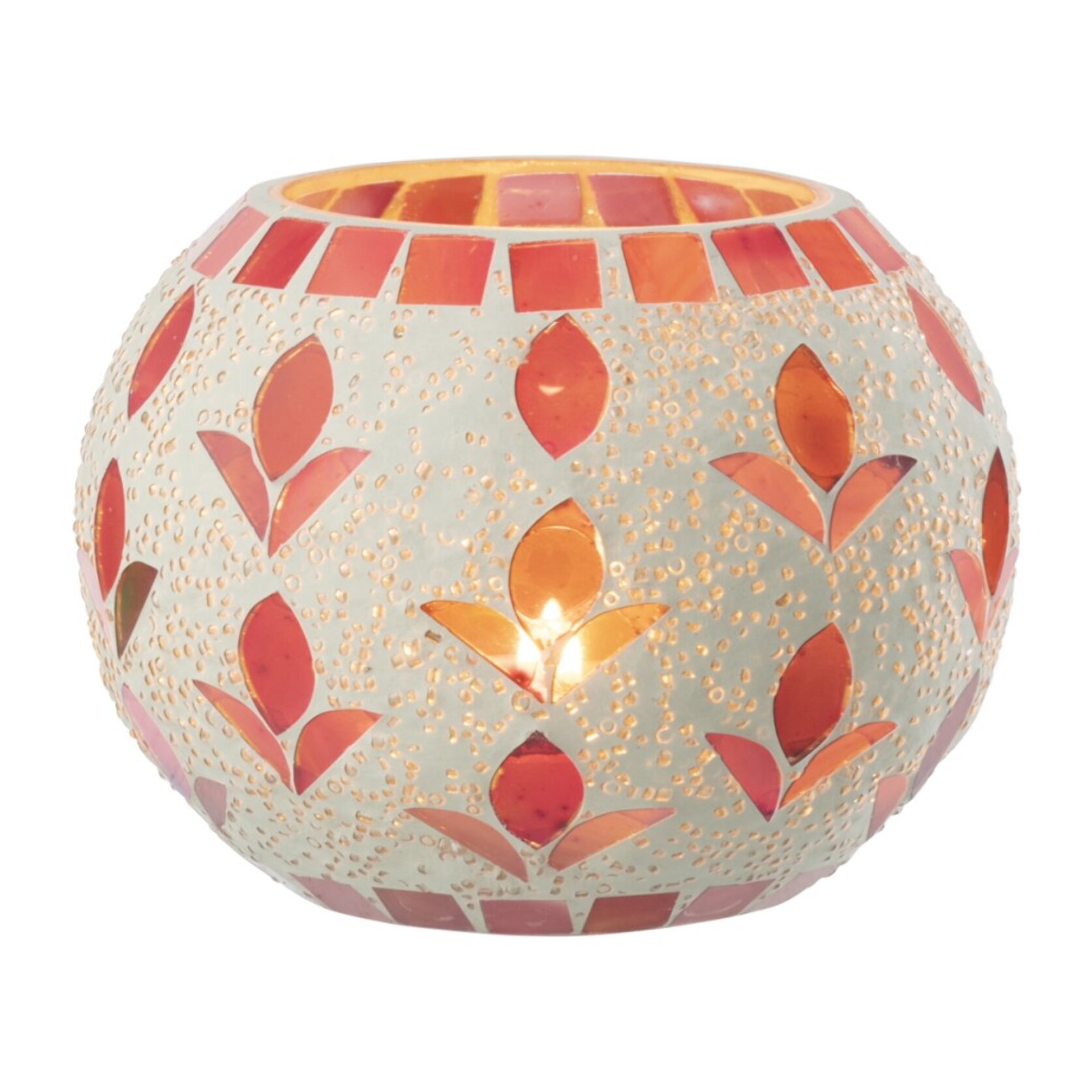 J-Line Chandelier - verre - blanc cassé/fuchsia - medium