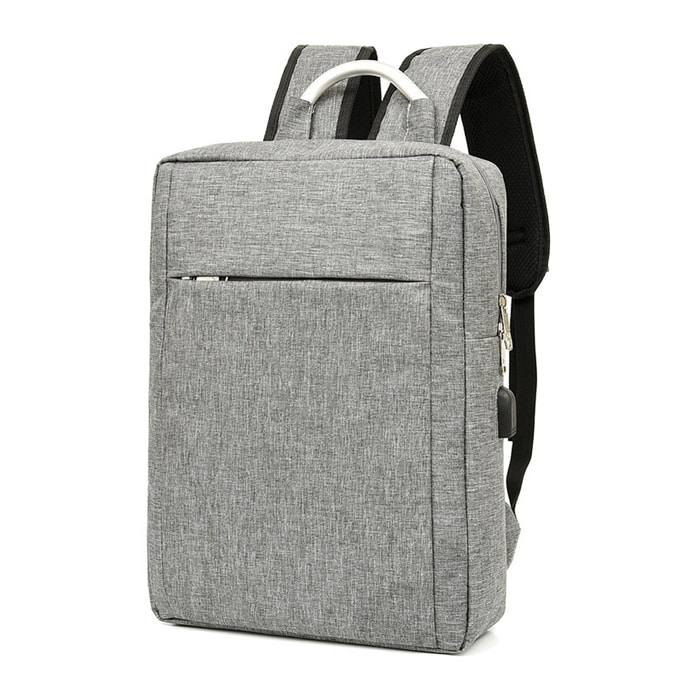 DAM Mochila para Laptop con interfaz de carga USB. 30x12x42 Cm. Color: Gris