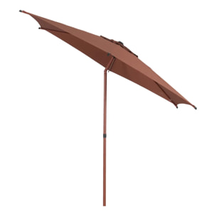 Parasol droit rond inclinable Soya 2,7m acajou