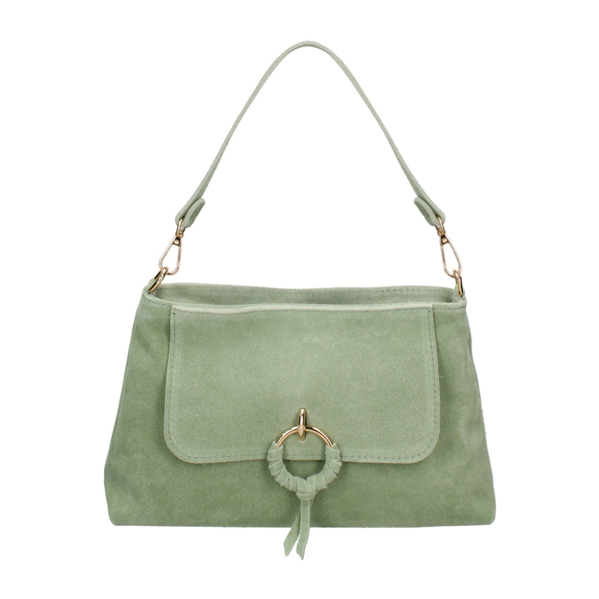 Borsa a mano da donna Made in Italy - Modello Celeste Pro - Pelle scamosciata - 30.0 x 17.0 x 9.0 cm