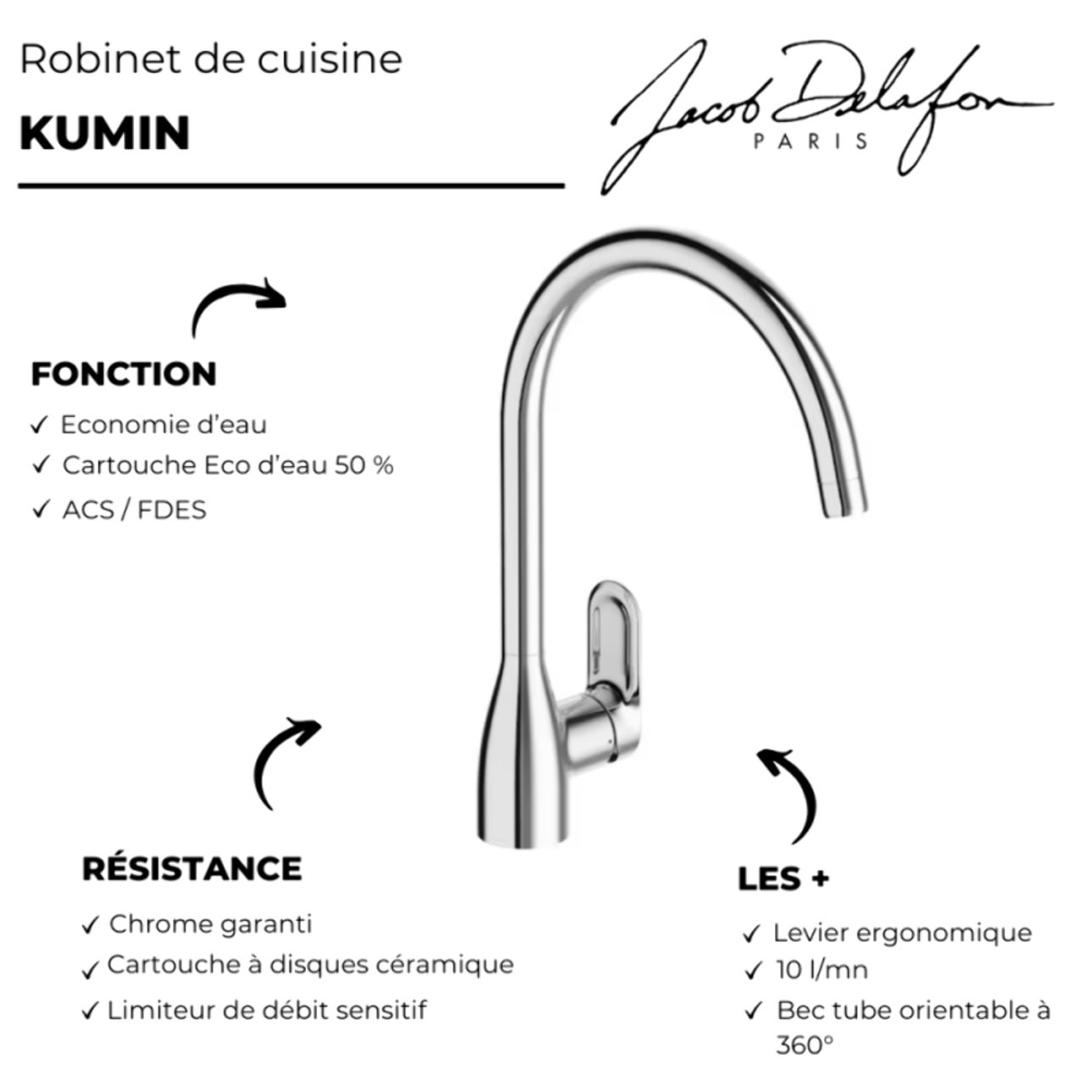 Robinet de cuisine Kumin