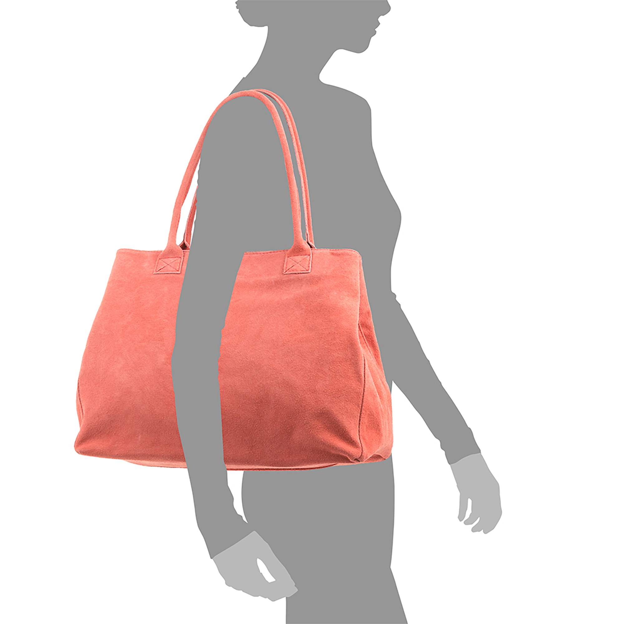 Annagrazia Borsa Shopper Donna.Pelle autentica A camoscio