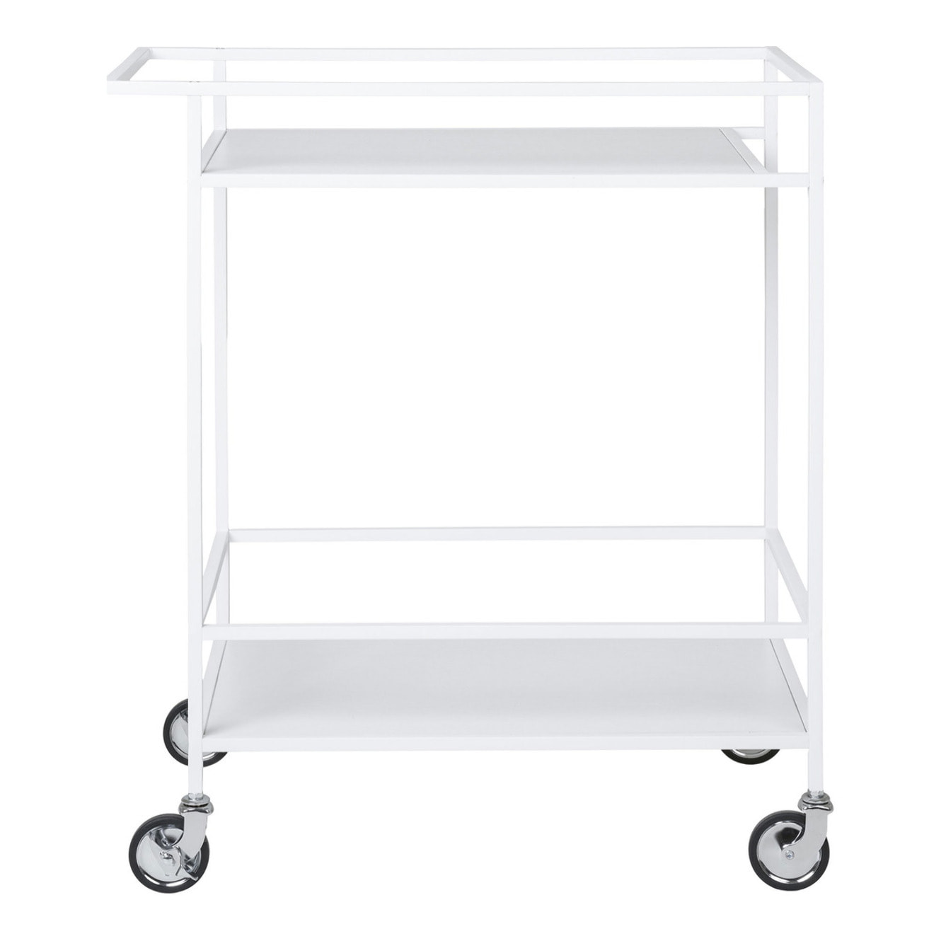 Carrello Bar Vita 2 Ripiani Bianchi con Telaio Bianco — 68×40×79 cm