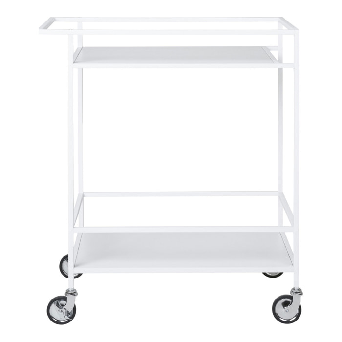 Carrello Bar Vita 2 Ripiani Bianchi con Telaio Bianco — 68×40×79 cm