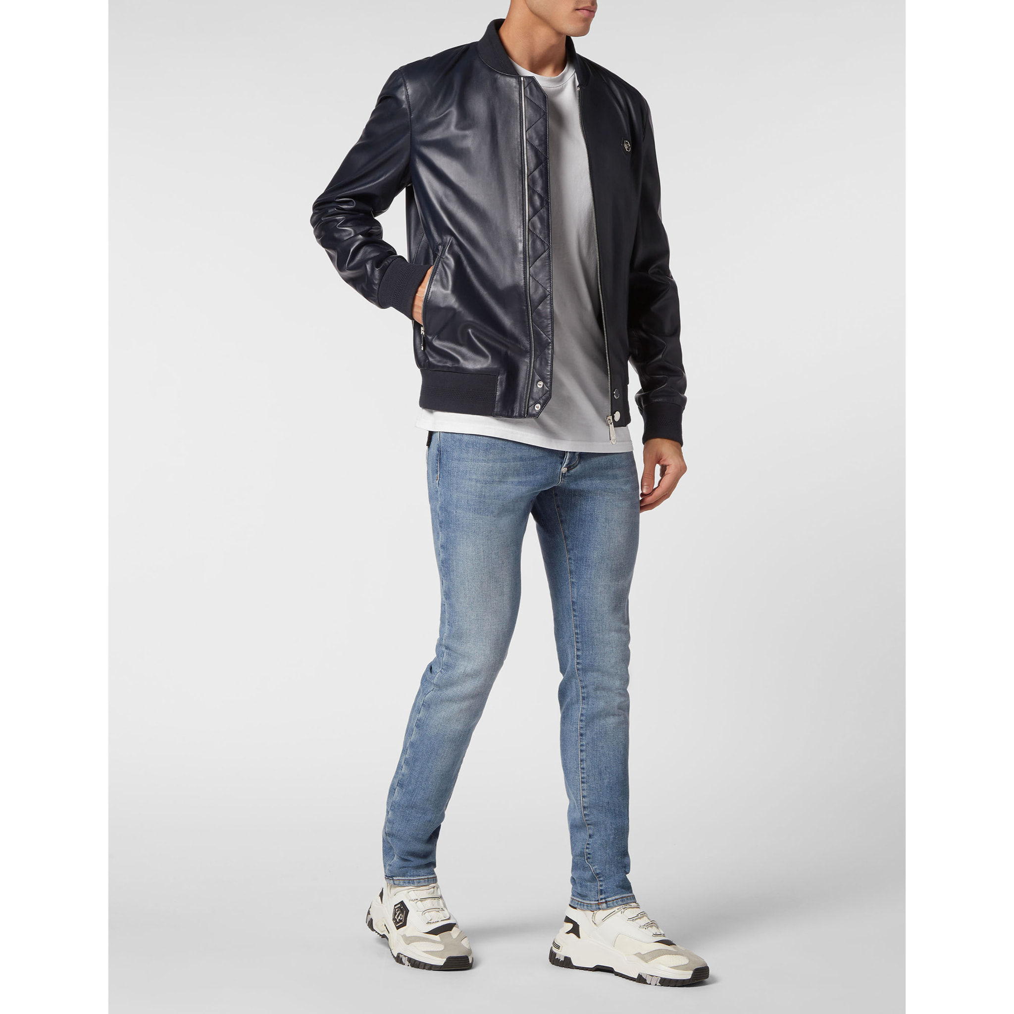 PHILIPP PLEIN Bomber de cuero