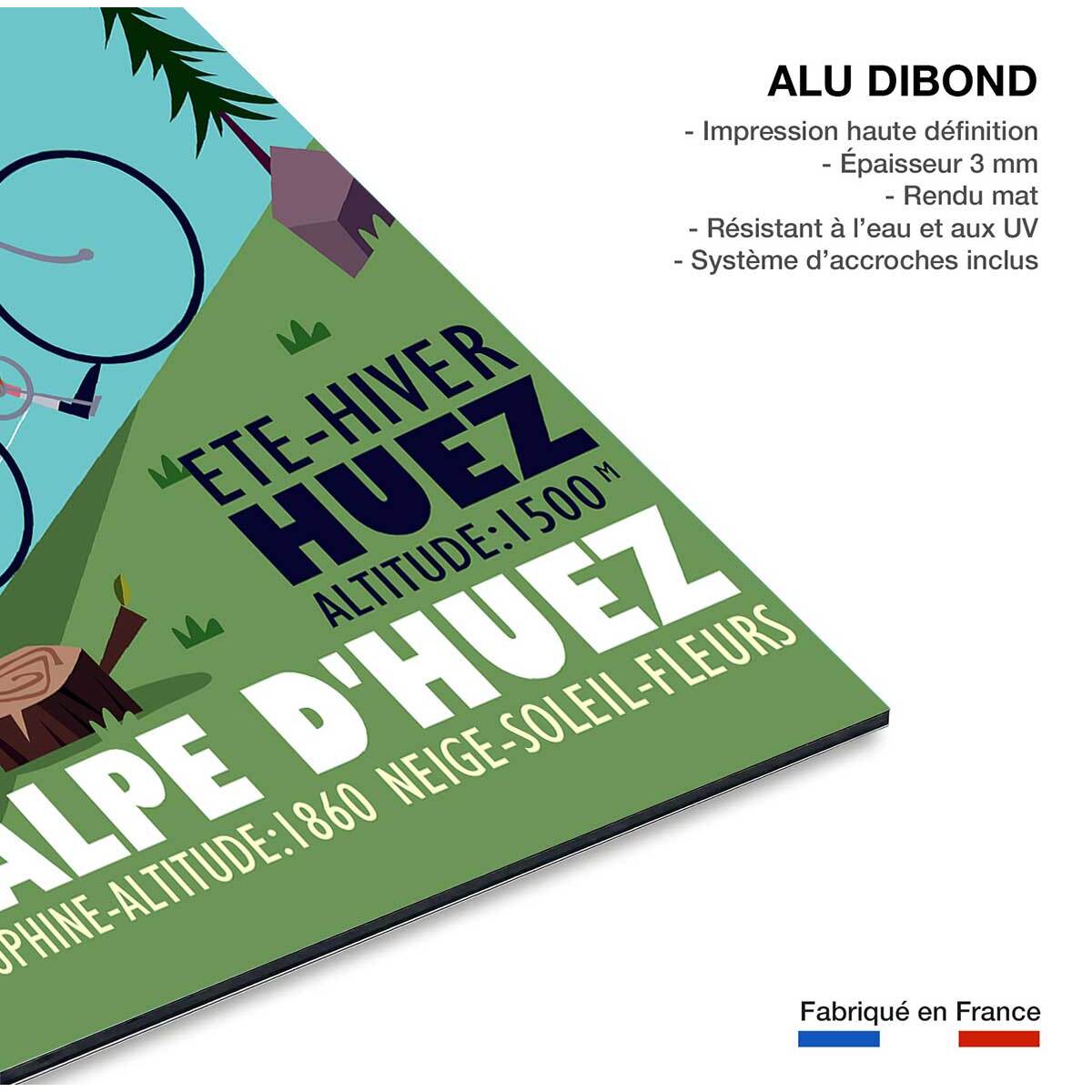 Tableau  la montée de l'alpe d'huez Tableau alu Dibond