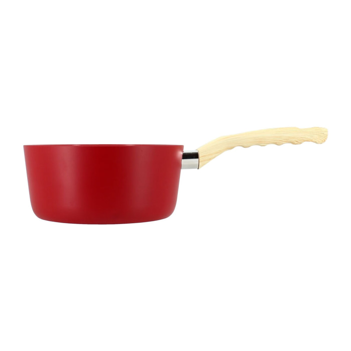 Casserole en aluminium 18cm rouge - compatible induction COLORAMA