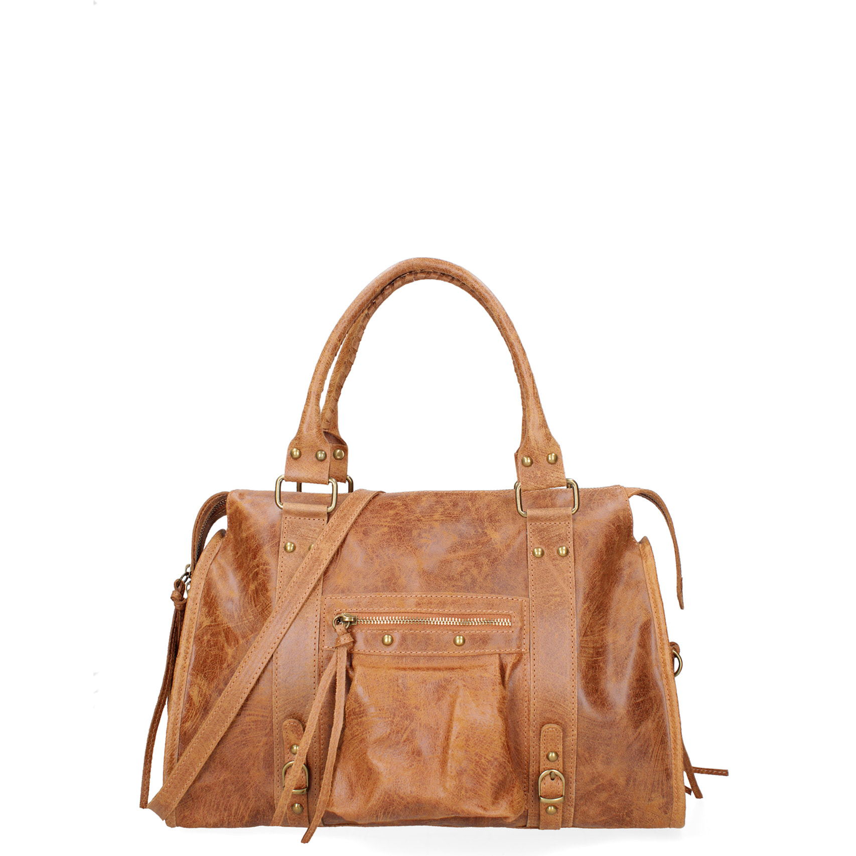 Borsa a spalla da donna - Modello Elara - Vera pelle - 41.0 x 28.0 x 13.0 cm