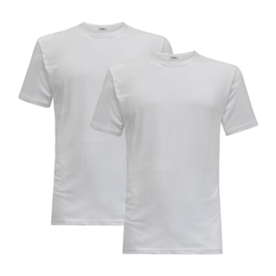 2 T-Shirt Uomo Girocollo in Cotone Mercerizzato Liabel, Art. 126, Bianco