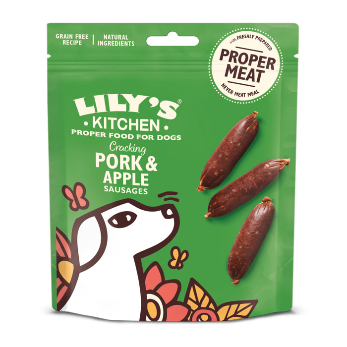 Lily's Kitchen Chien Saucisses au porc et à la pomme 70 g - Lot de 8