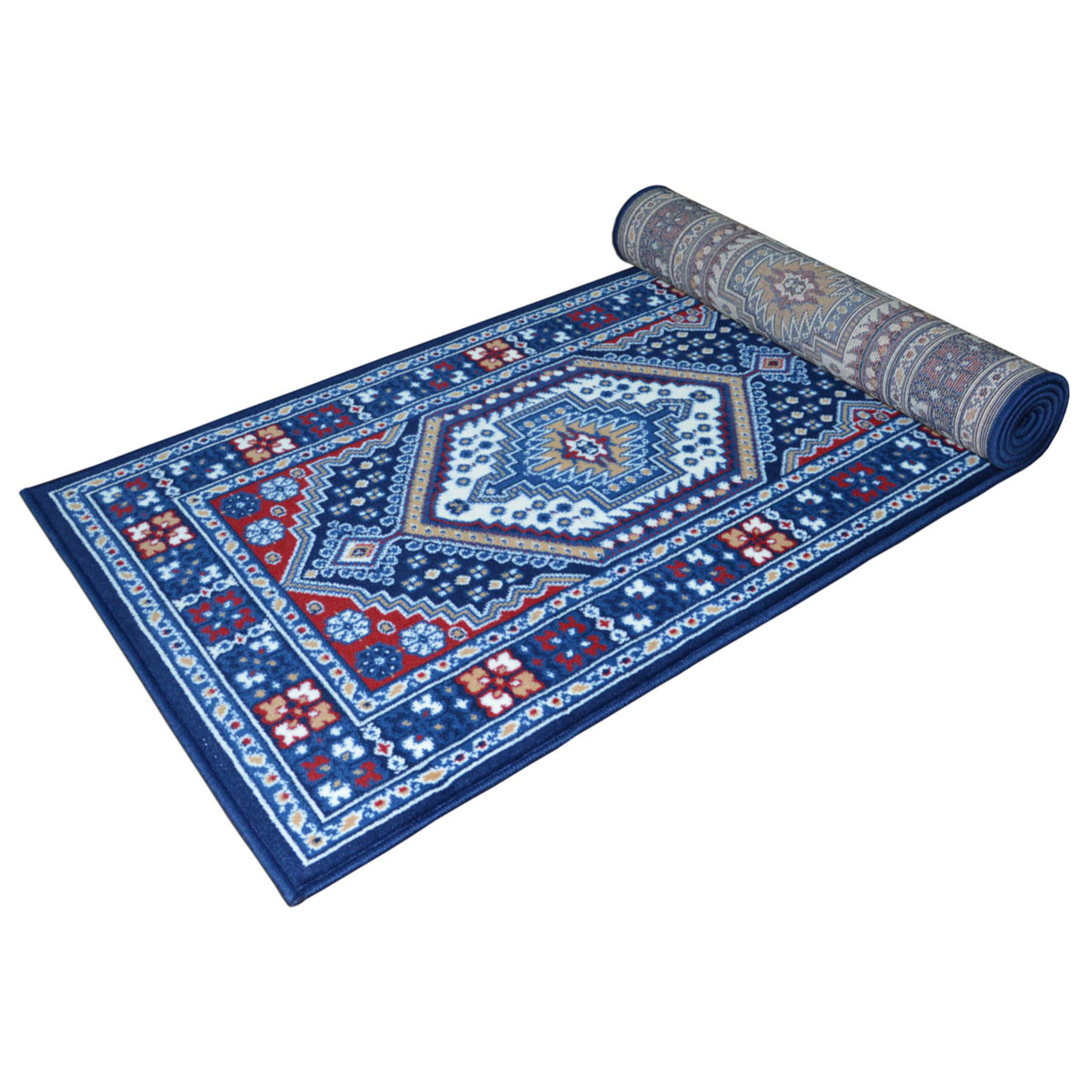 Passatoia Corsia Tappeto Disegno Orientale Blu