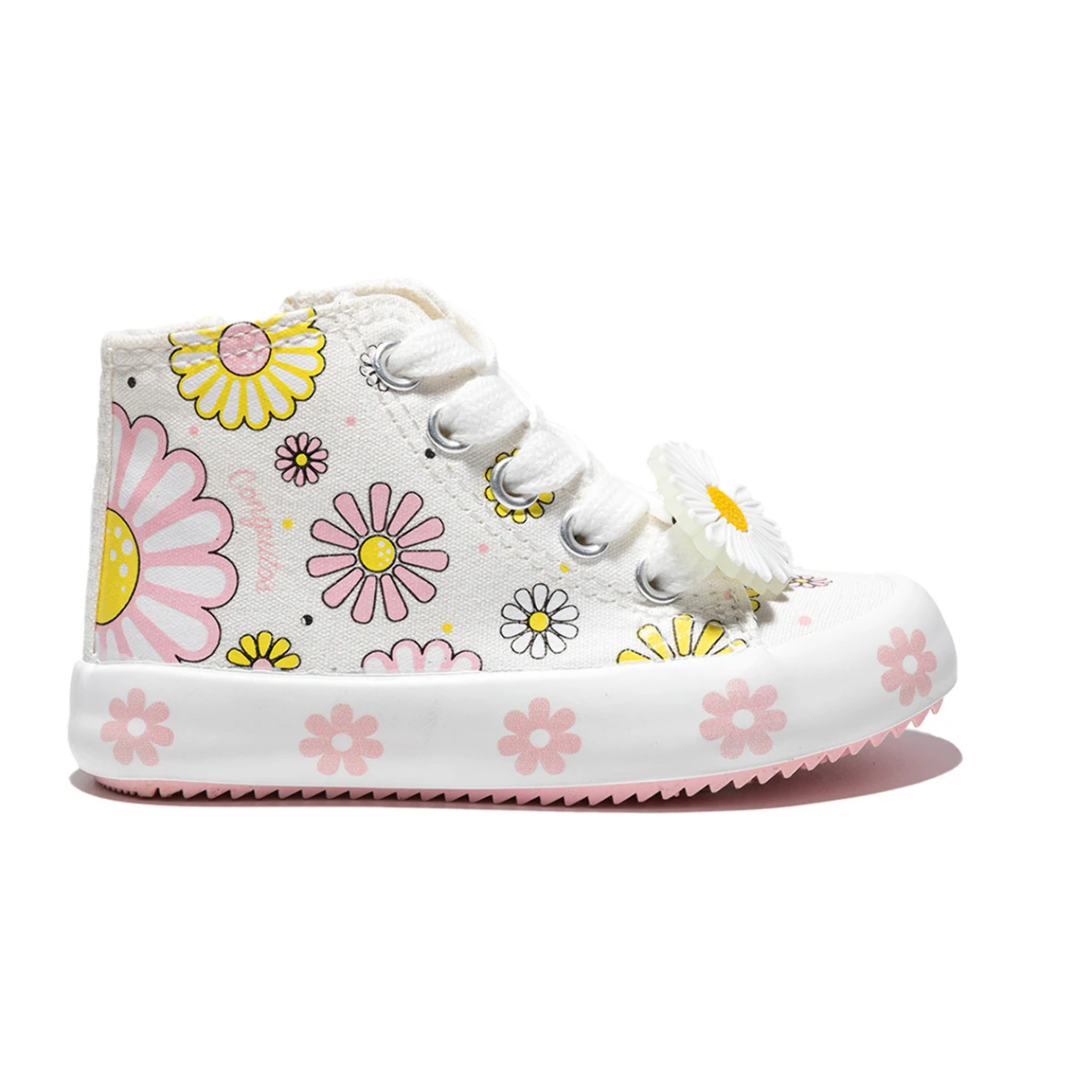 Sneakers alte con stampa floreale per bambini