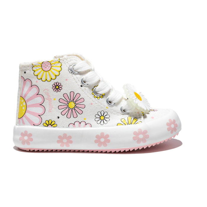 Sneakers alte con stampa floreale per bambini