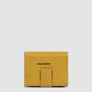 Piquadro Portefeuille de poche homme avec porte-monnaie arrière, porte-cartes de crédit et protection RFID