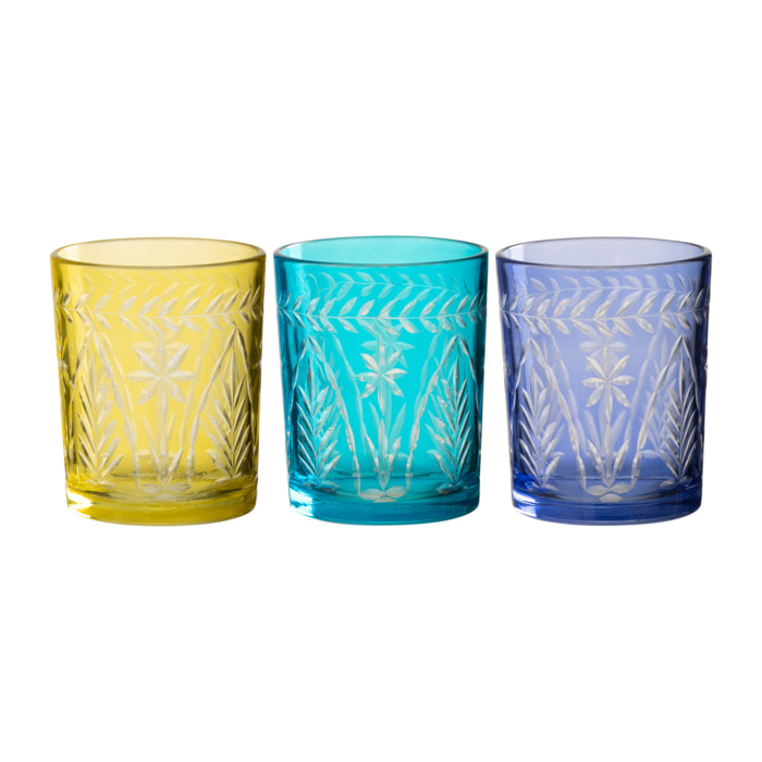 J-Line photophore Tarifa - verre - mix - 3 pièces