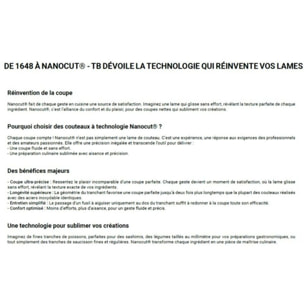 Couteau japonais TB Yanagiba equilibre Nanocut