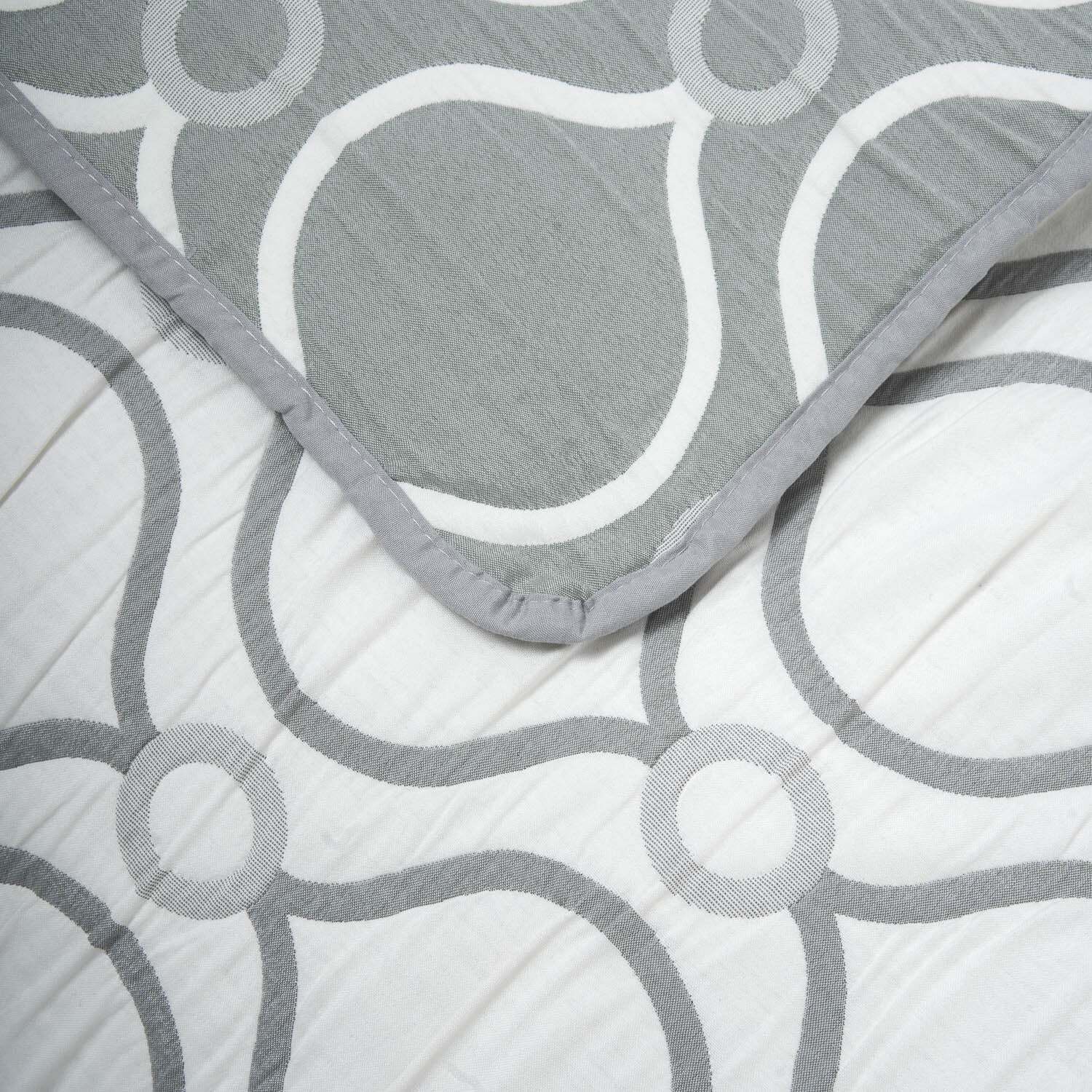 Colcha doble tela jacquard pagoda verde seco