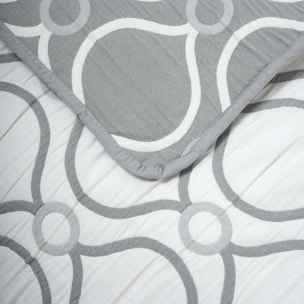 Colcha doble tela jacquard pagoda verde seco