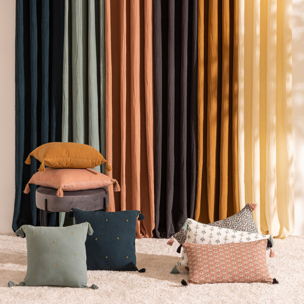 Coussin "Jamana" 40x40cm vert céladon