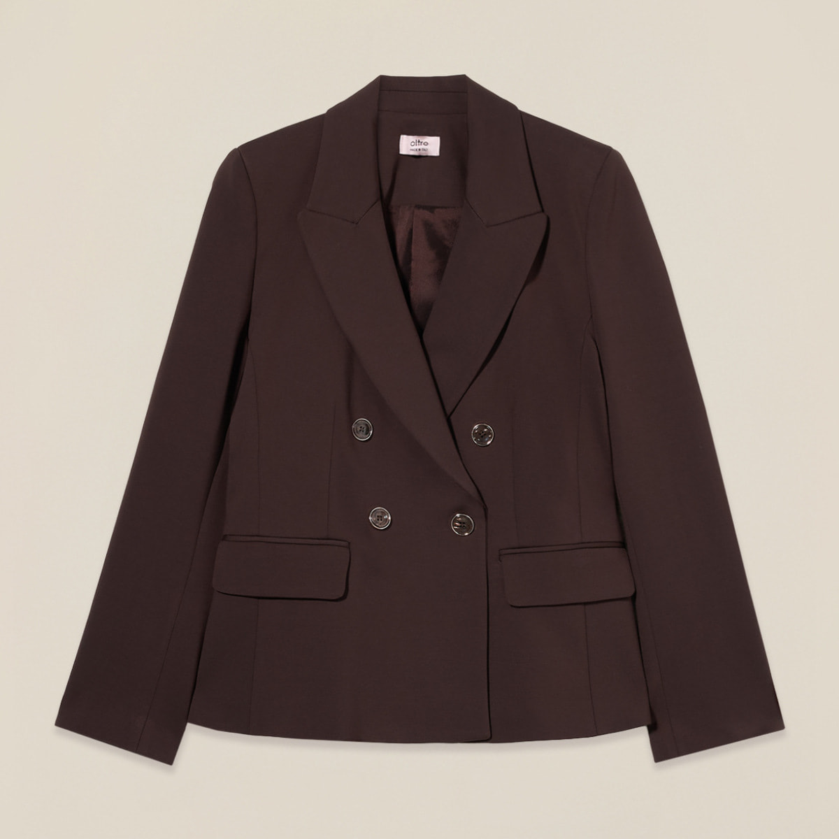 Oltre - Blazer doppiopetto in punto milano - Marrone