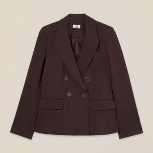 Oltre - Blazer doppiopetto in punto milano - Marrone